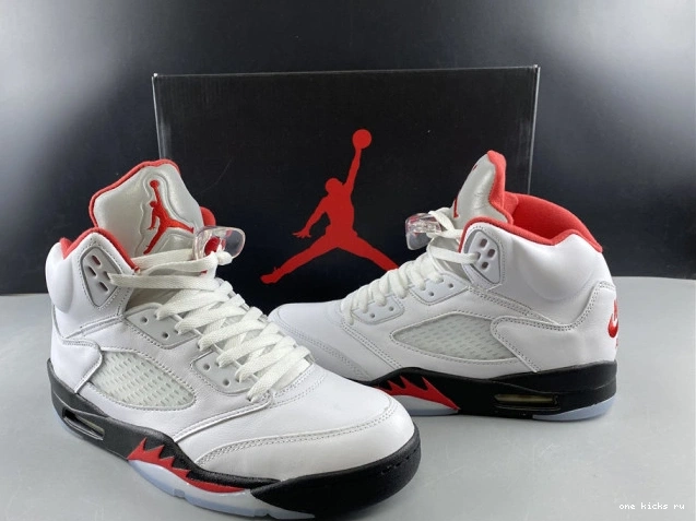 Chep Onekick Silver Jordan Tongue (2020) Retro DA1911-102 Fire Red Air 5 0701